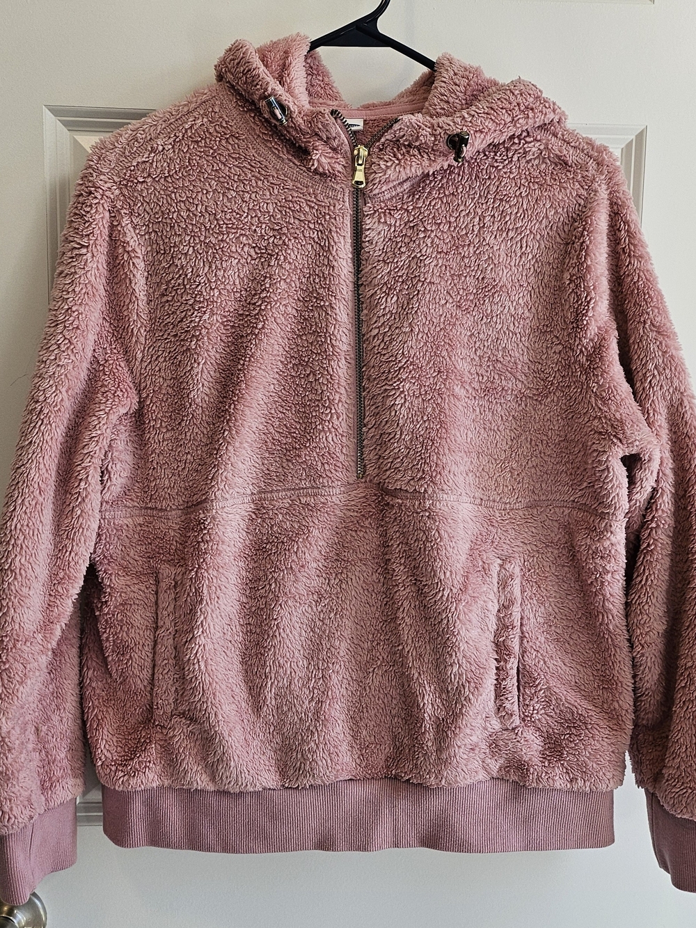 Old Navy Plush Half-Zip Hoodie - Dusty Pink